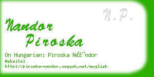 nandor piroska business card